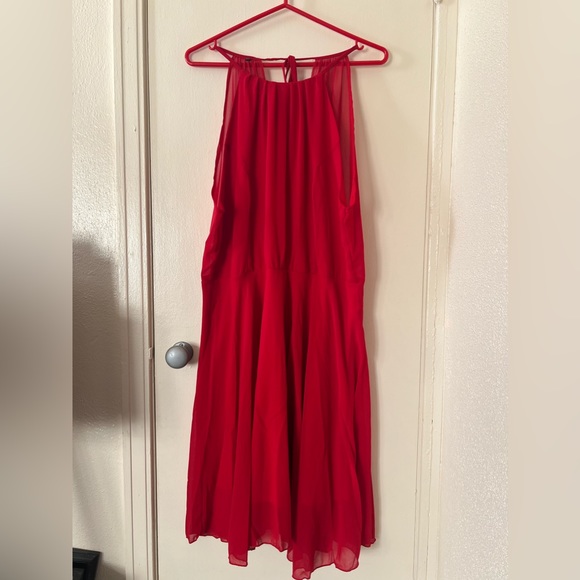 GYK Brand XXL Red Chiffon Dress - Picture 3 of 10